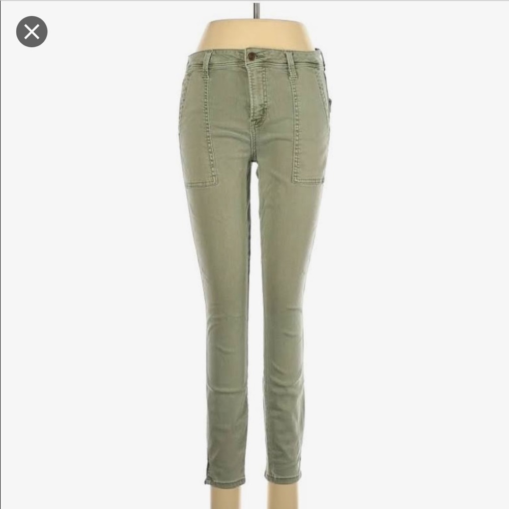 Cosmic Blue Love green stretchy skinny jeans